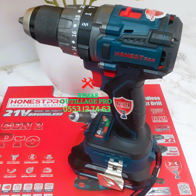 Visseuse perceuse a batterie 21v Brushless honestpro